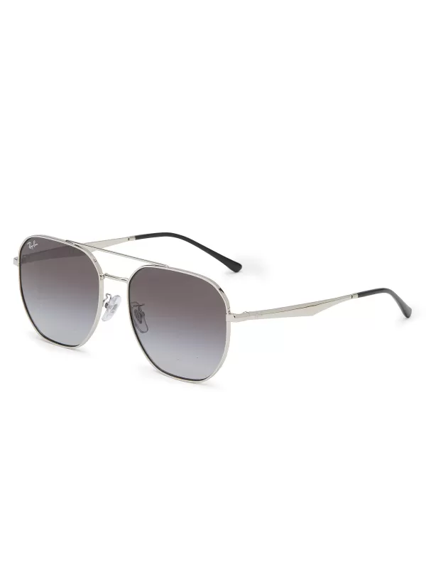 Eyewear>RAY BAN Double Bridge Metal Square Sunglasses