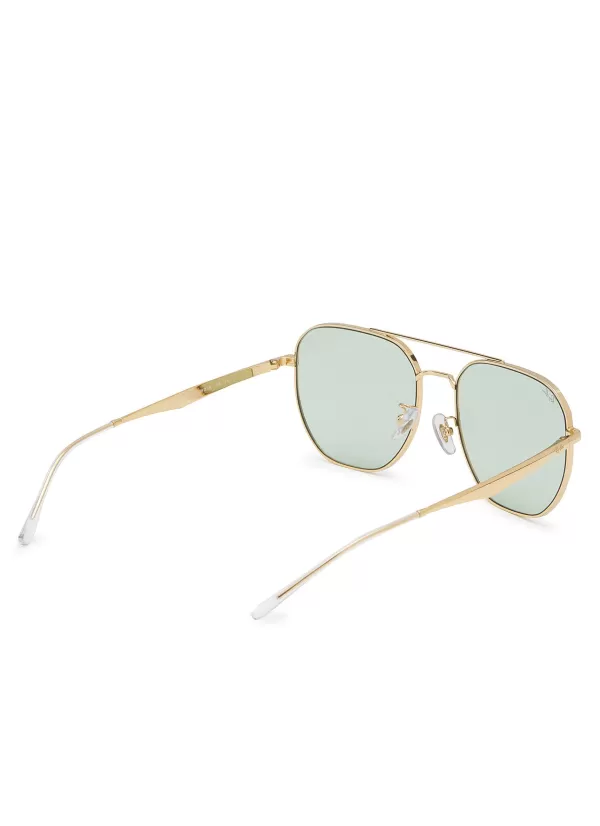 Eyewear>RAY BAN Double Bridge Metal Square Sunglasses