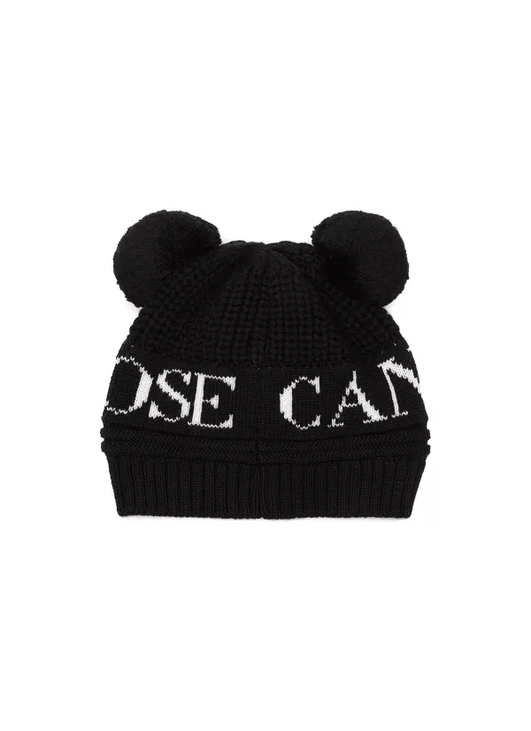 Accessories>CANADA GOOSE Double Pom Pom Kids Beanie Hat