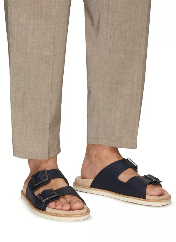 Sandals>BRUNELLO CUCINELLI Double Strap Leather Sandal