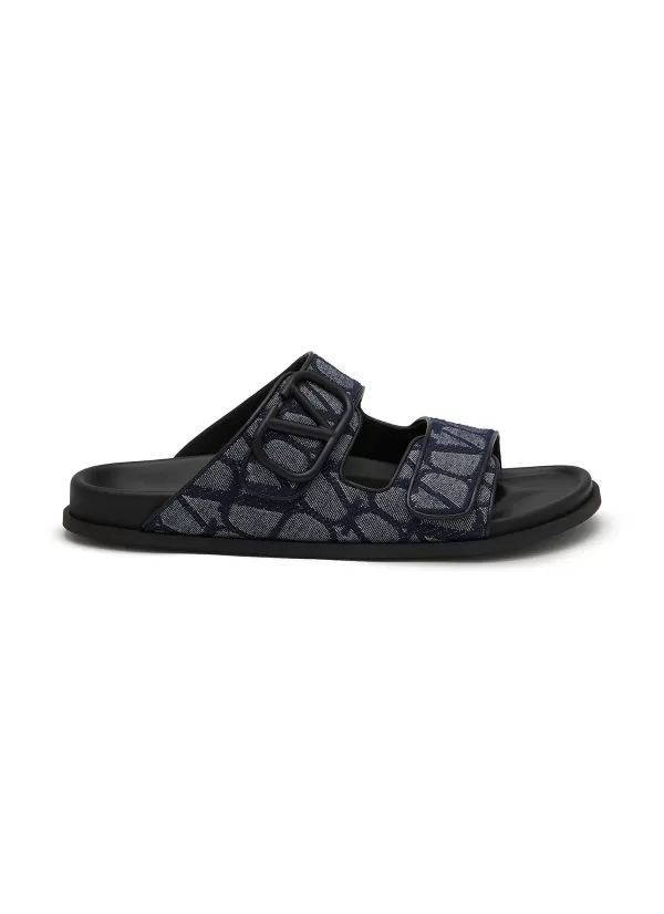 Sneakers>VALENTINO Double Strap Vlogo Slides