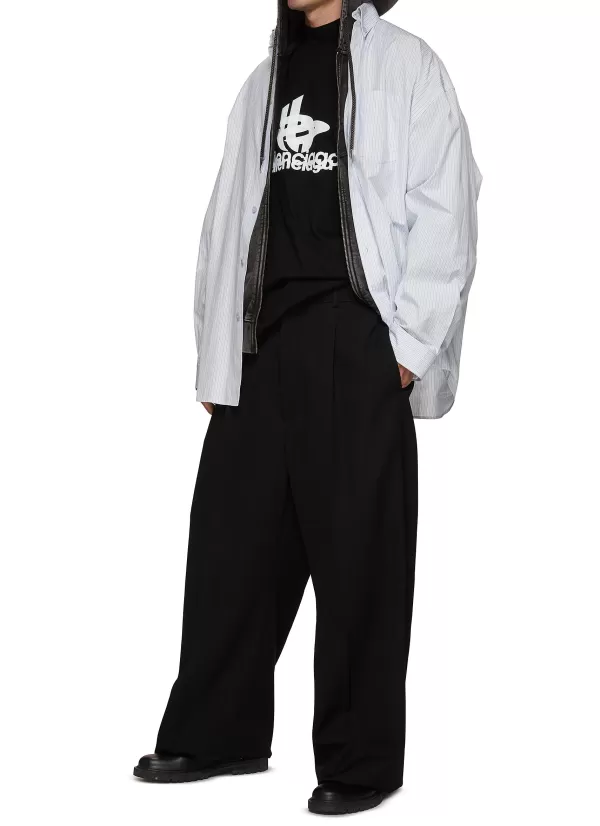 Pants>BALENCIAGA Double Waist Wide Leg Pants