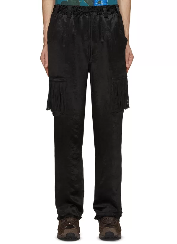 Pants>SONG FOR THE MUTE Draped Drawstring Waist Cargo Pants