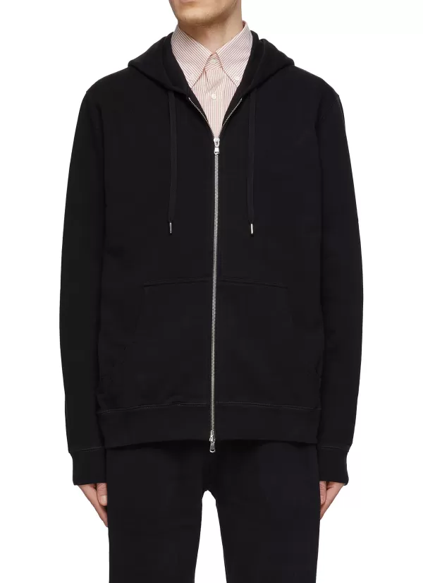 Pullovers & Hoodies>SUNSPEL Drawstring Hood Front Zip Cotton Loopback Jacket