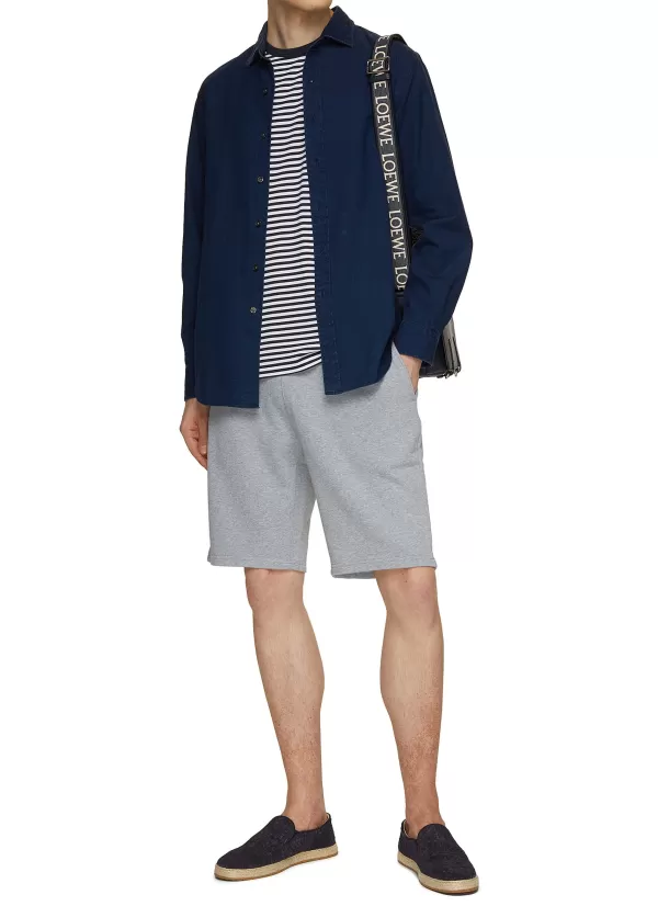 Pants>SUNSPEL Drawstring Loopback Cotton Shorts