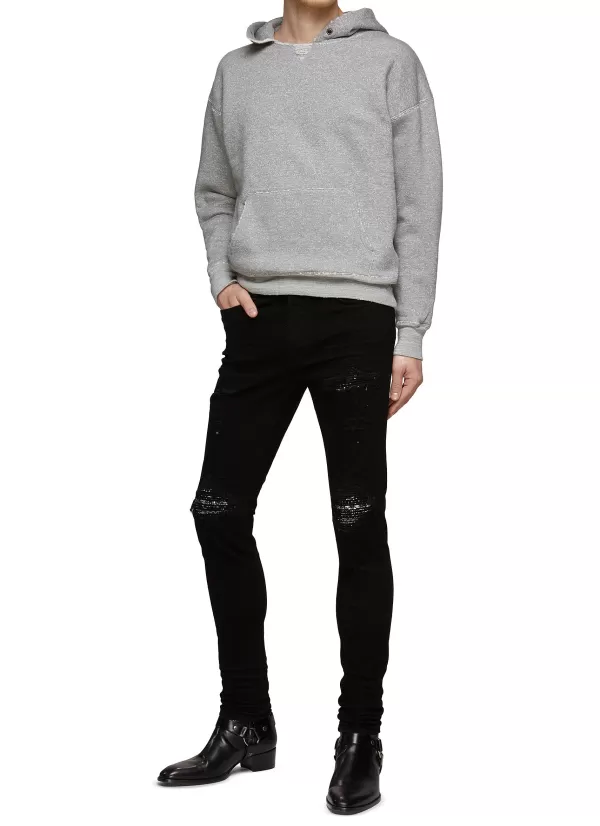 Pullovers & Hoodies>SAINT LAURENT Drop Shoulder Classic Fit Cotton Hoodie