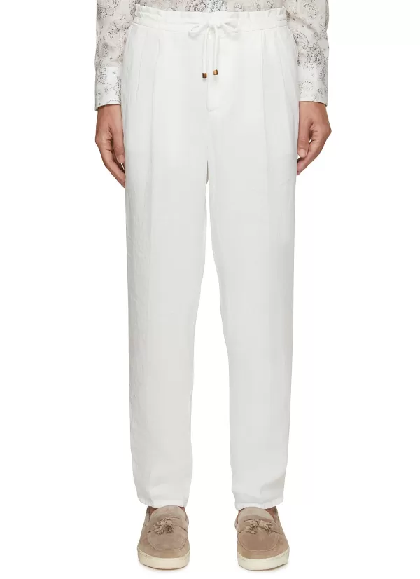 Pants>BRUNELLO CUCINELLI Dyed Linen Gabardine Jogger Pants