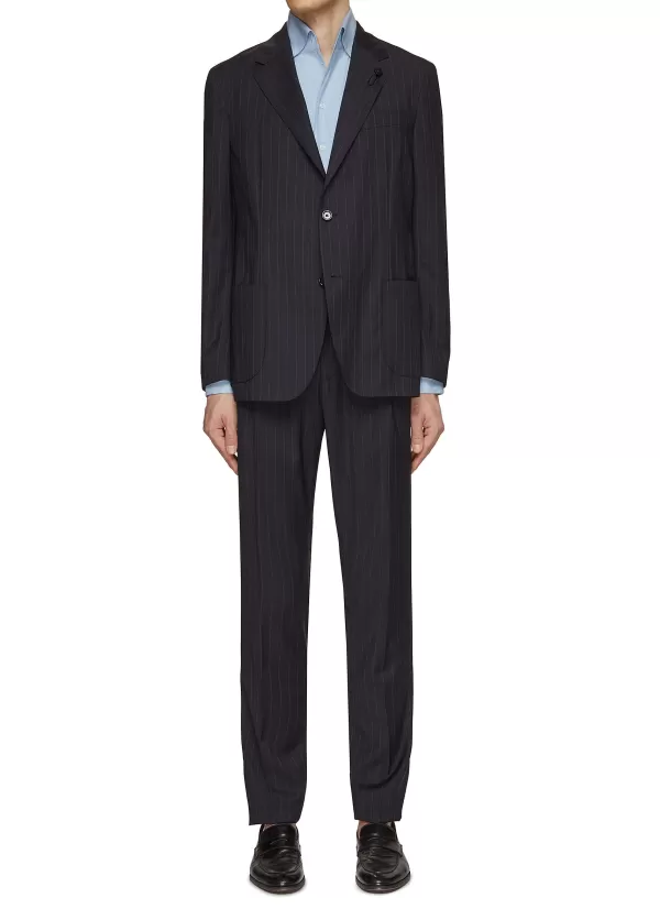 Suits>LARDINI Easy Wear Striped Single Breasted Suit