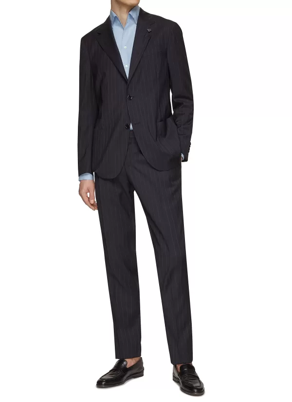 Suits>LARDINI Easy Wear Striped Single Breasted Suit