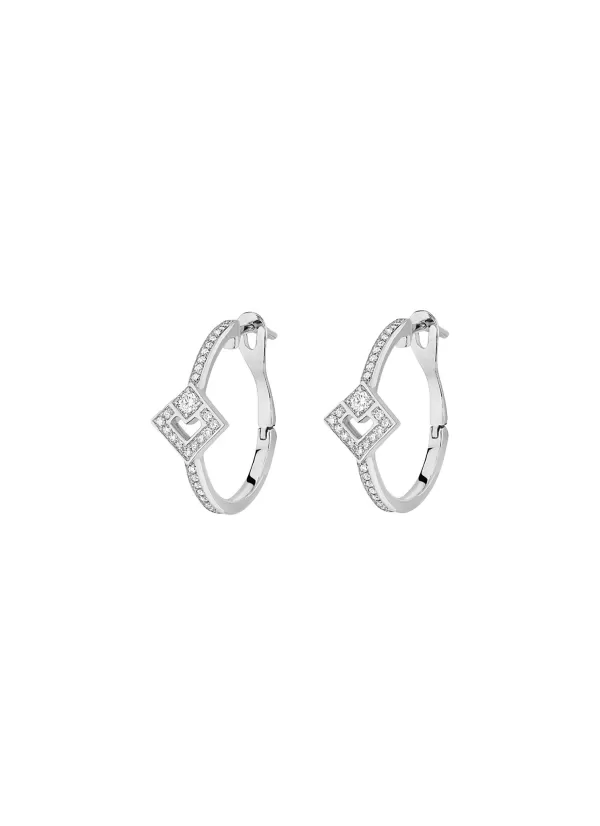 Fine Jewellery>KORLOFF Eclat 18K White Gold Diamond Hoop Earrings