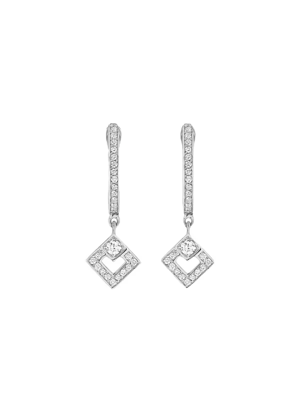 Fine Jewellery>KORLOFF Eclat 18K White Gold Diamond Hoop Earrings