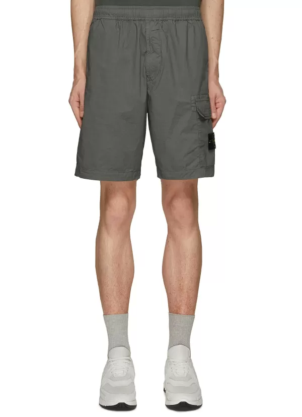 Pants>STONE ISLAND Elasticated Waistband Logo Badge Cargo Shorts