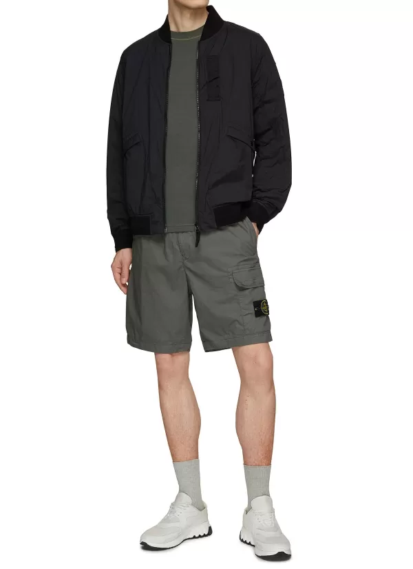 Pants>STONE ISLAND Elasticated Waistband Logo Badge Cargo Shorts