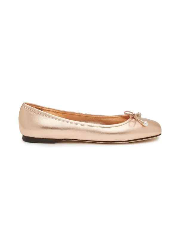 Flats>JIMMY CHOO Elme Leather Ballerina Flats