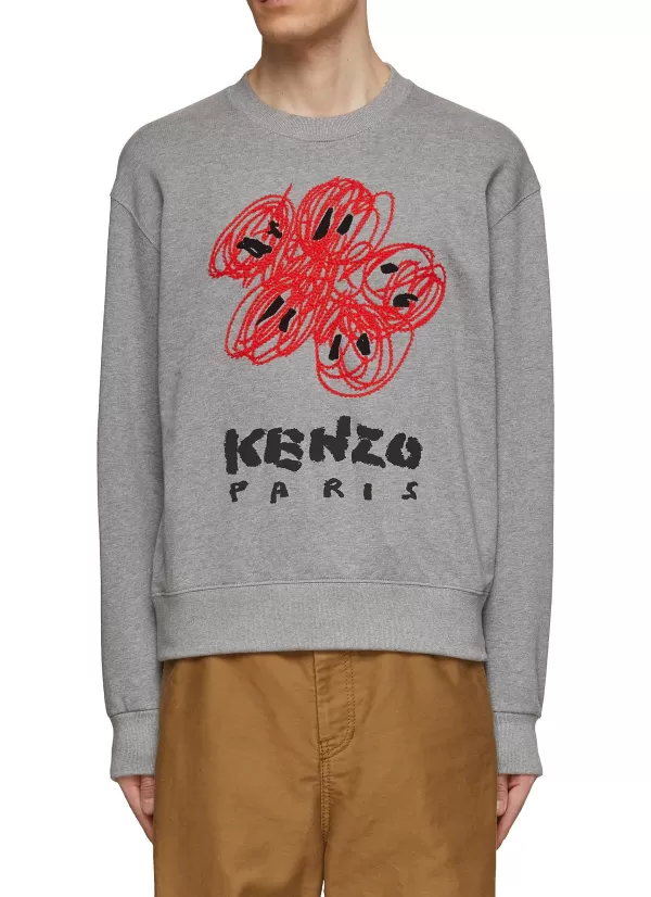 Pullovers & Hoodies>KENZO Embroidered Crewneck Sweatshirt