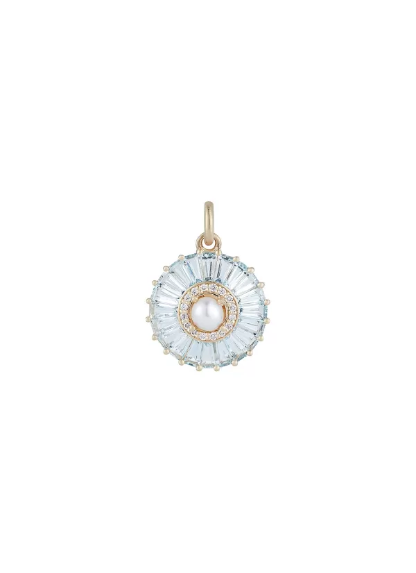 Fine Jewellery>STORROW JEWELRY Emily 14K Gold Diamond Aquamarine Charm