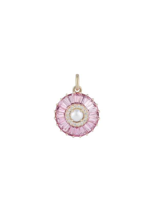 Fine Jewellery>STORROW JEWELRY Emily 14K Gold Diamond Pink Tourmaline Charm