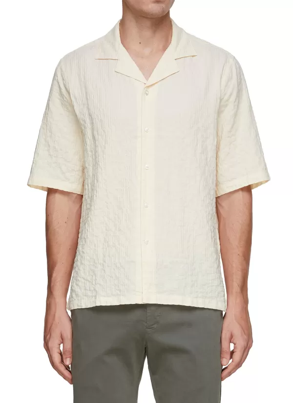 Shirts>OFFICINE GENERALE Eren Seersucker Cotton Shirt