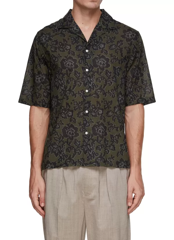 Shirts>OFFICINE GENERALE Ereness Printed Cotton Shirt