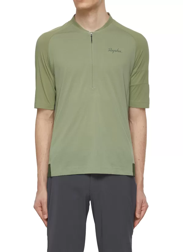 T-Shirts>RAPHA Explore Zip Neck T-Shirt