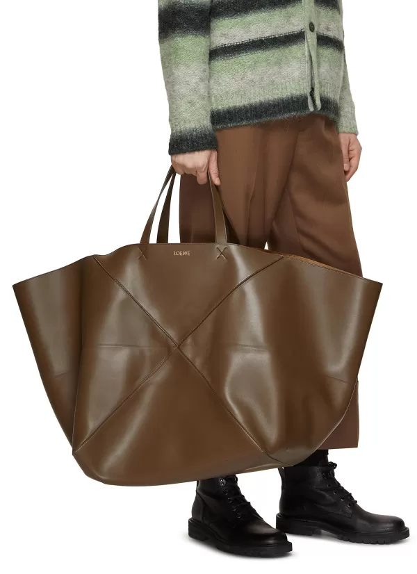 Travel Bags>LOEWE Extra Large Puzzle Fold Leather Tote Bag