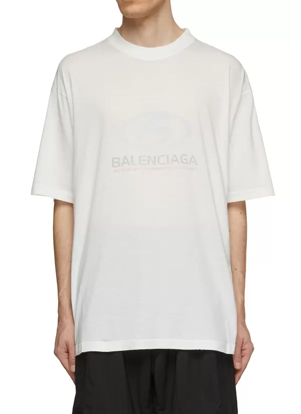 T-Shirts>BALENCIAGA Faded Surfer Logo T-Shirt