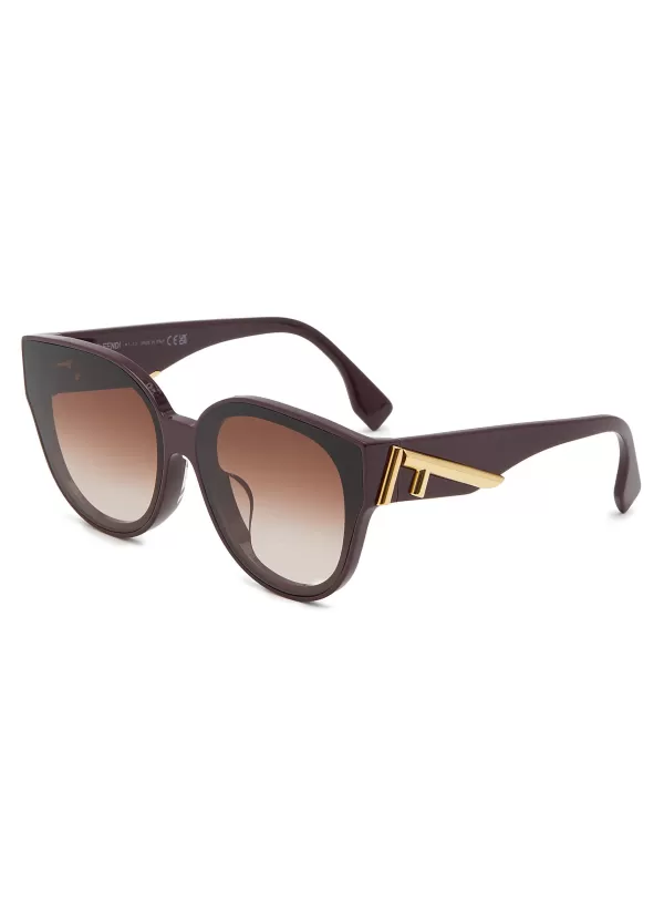 Eyewear>FENDI First Acetate Round Frame Sunglasses