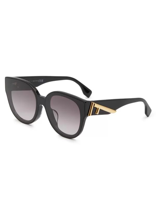 Eyewear>FENDI First Acetate Round Frame Sunglasses