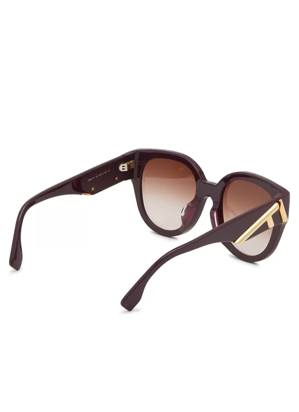 Eyewear>FENDI First Acetate Round Frame Sunglasses