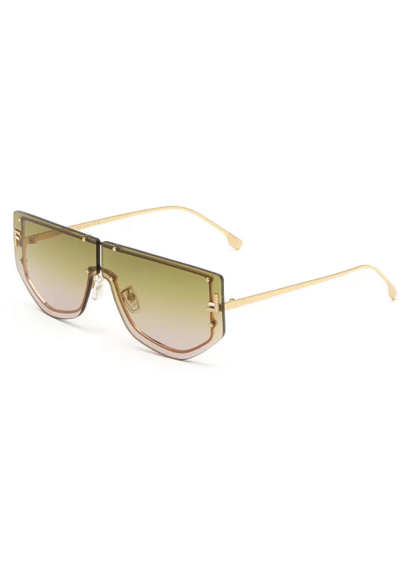 Eyewear>FENDI First Metal Shield Sunglasses