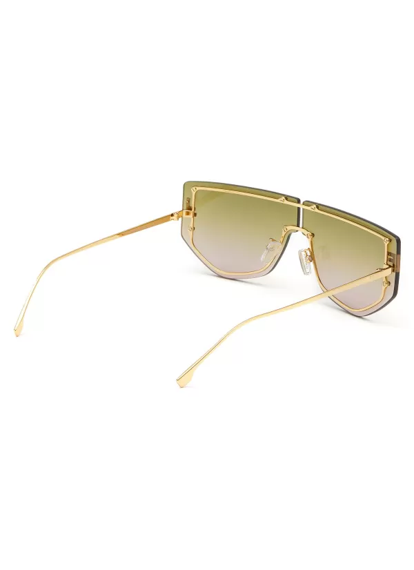 Eyewear>FENDI First Metal Shield Sunglasses