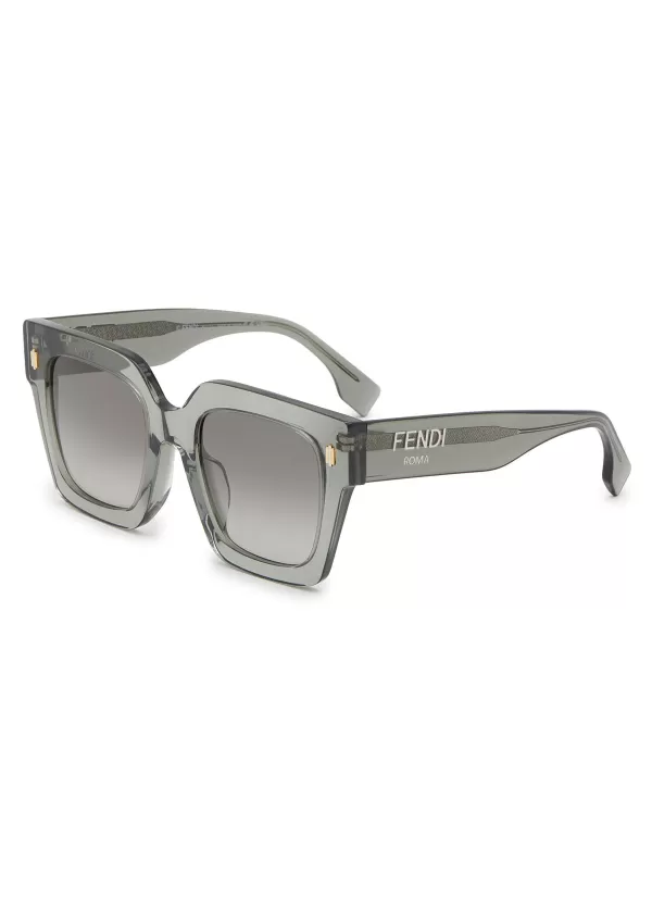 Eyewear>FENDI Roma Acetate Square Frame Sunglasses