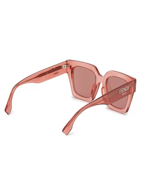 Eyewear>FENDI Roma Acetate Square Frame Sunglasses