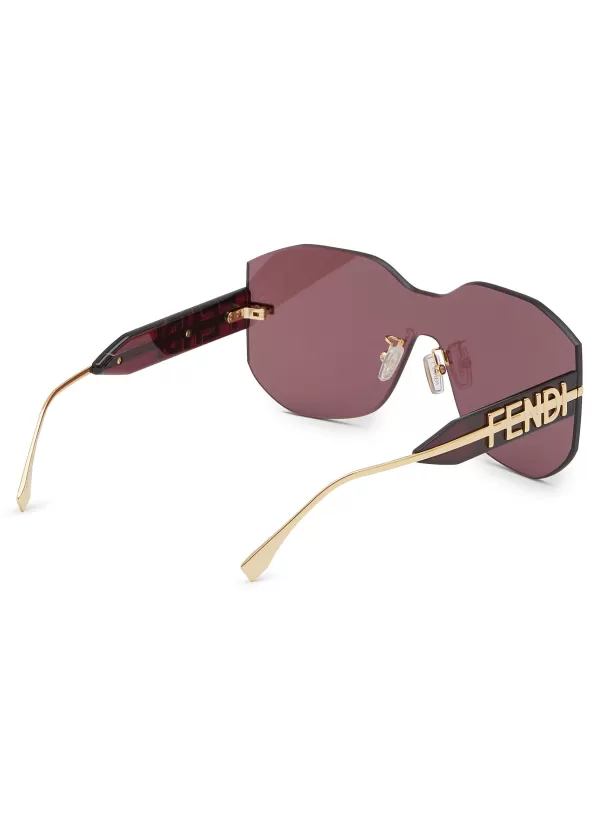 Eyewear>FENDI graphy Frameless Geometric Metal Sunglasses