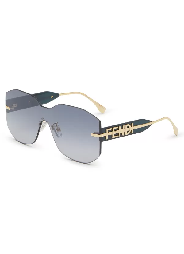 Eyewear>FENDI graphy Frameless Metal Sunglasses