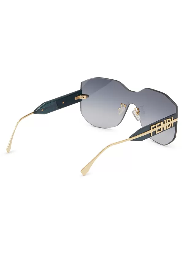 Eyewear>FENDI graphy Frameless Metal Sunglasses