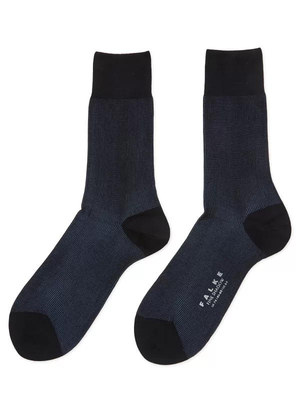 Socks>FALKE Fine Shadow' Stripe Cotton Blend Short Socks