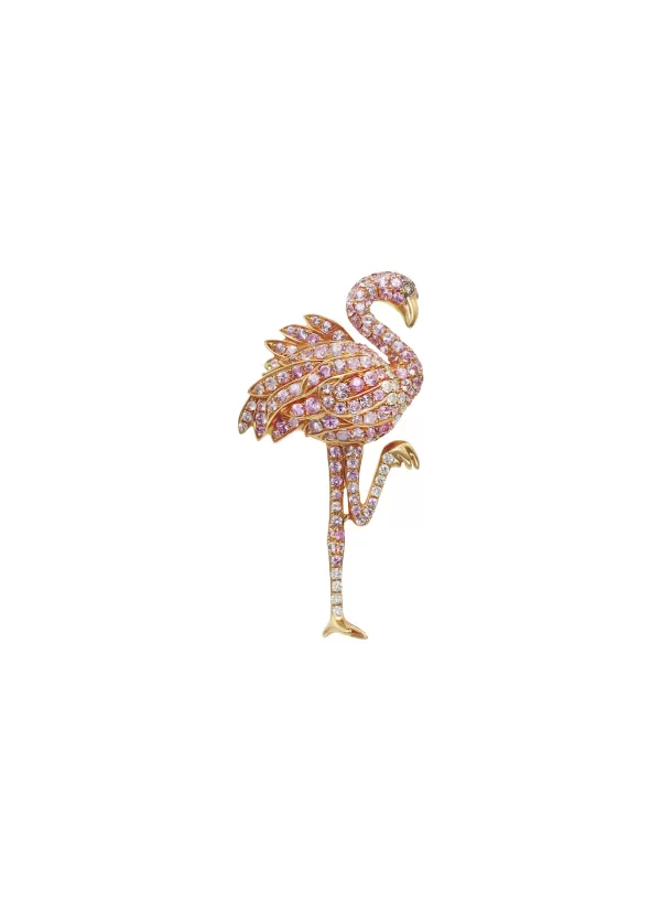 Fine Jewellery>MIO HARUTAKA Flamingo 18K Rose Gold Diamond Pink Sapphire Single Earring