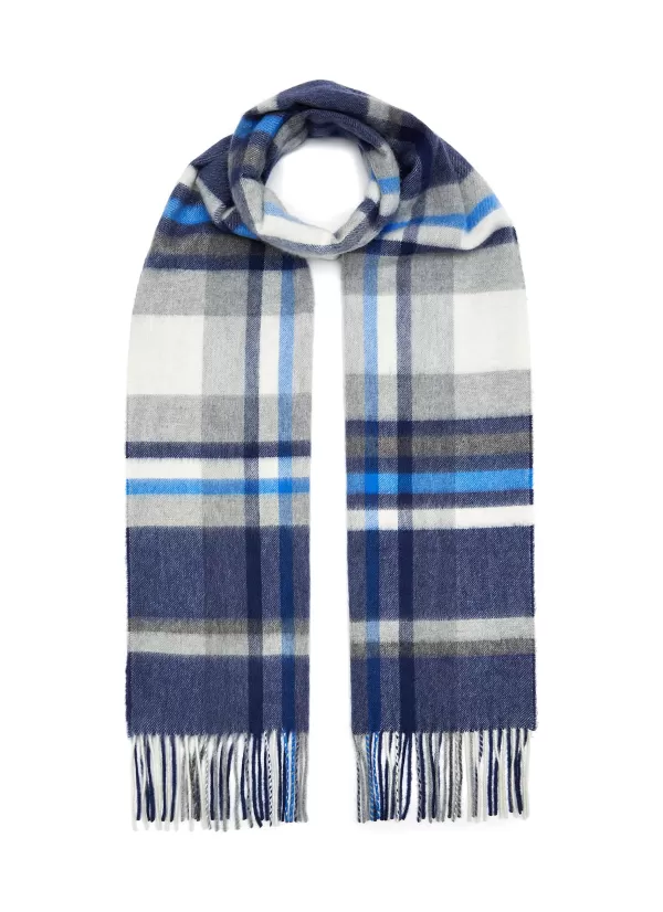 Scarves>JOHNSTONS OF ELGIN Flannel Check Cashmere Scarf