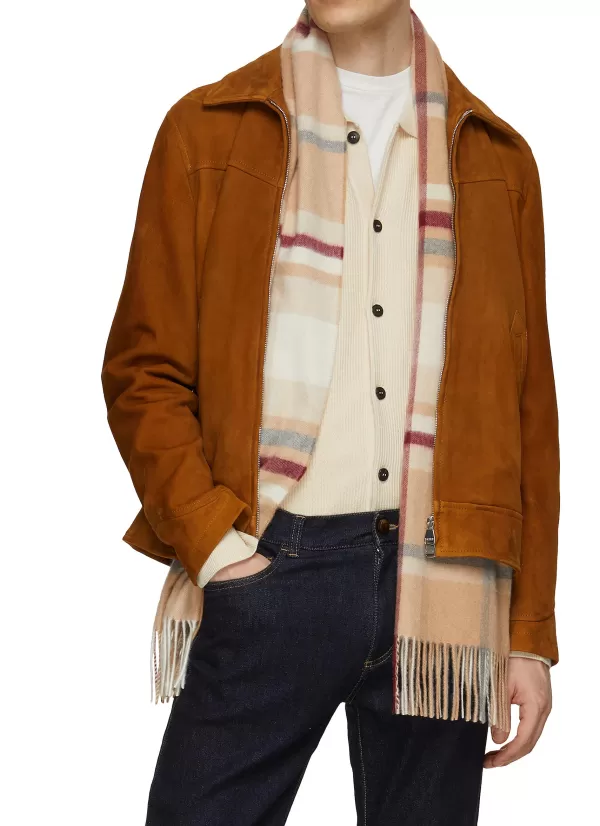 Scarves>JOHNSTONS OF ELGIN Flannel Check Cashmere Scarf