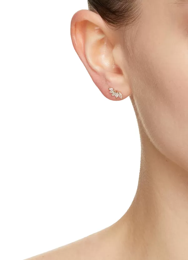 Fashion Jewellery>MÉTIER BY TOMFOOLERY Fleurescent 9K Gold Diamond Single Stud Earring