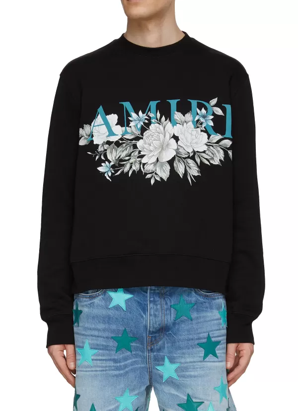 Pullovers & Hoodies>AMIRI Floral Logo Sweatshirt