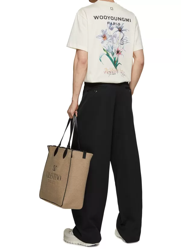 T-Shirts>WOOYOUNGMI Floral Print Cotton T-Shirt