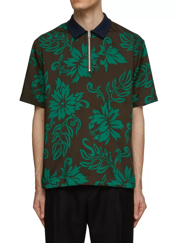 Polos>SACAI Floral Print Shirt