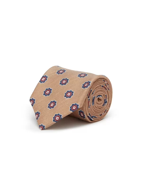 Ties>STEFANOBIGI MILANO Floral Print Silk Linen Tie