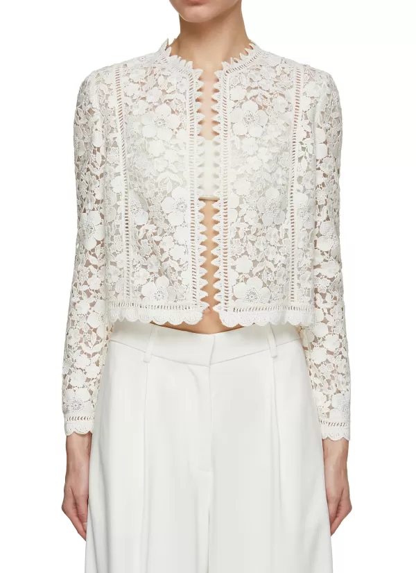 Jackets>GIAMBATTISTA VALLI Flower Macrame Bolero Jacket