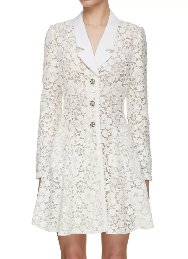 Coats>GIAMBATTISTA VALLI Flower Macrame Dress Coat