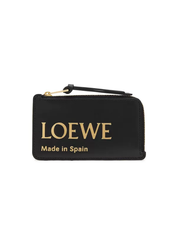 Small Leather Goods>LOEWE Foiled Logo Leather Coin Cardholder