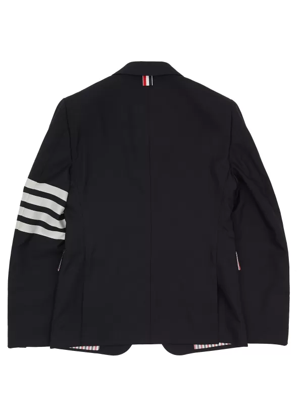 Suits>THOM BROWNE Four Bar Stripe Wool Single Breasted Blazer