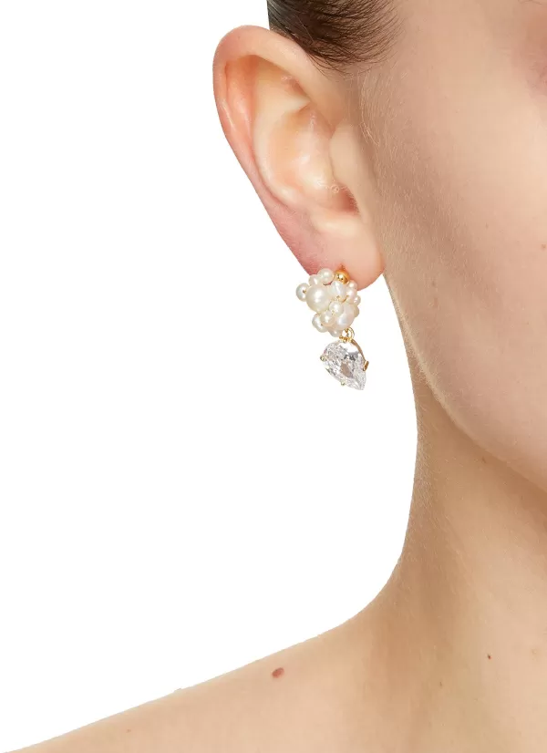 Fashion Jewellery>COMPLETEDWORKS Freshwater Pearl Cubic Zirconia 14Ct Gold Plated Vermeil Earrings